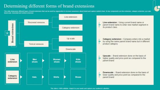 Determining Different Forms Of Brand Extensions Strategic Marketing Plan Themes PDF