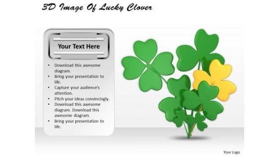 Develop Business Strategy 3d Image Of Lucky Clover Photos