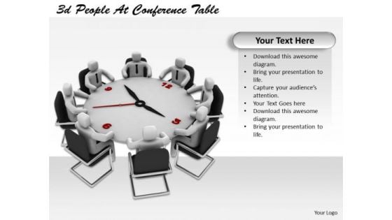 Develop Business Strategy 3d People Conference Table Basic Concepts