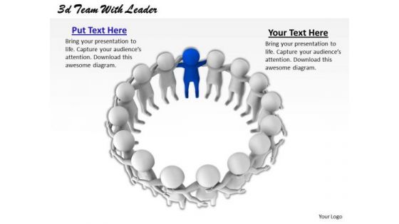 Develop Business Strategy 3d Team With Leader Characters Develop Business Strategy 3d Team With Leader Characters