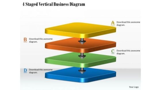 Develop Business Strategy 4 Staged Vertical Diagram Strategic Management Plan