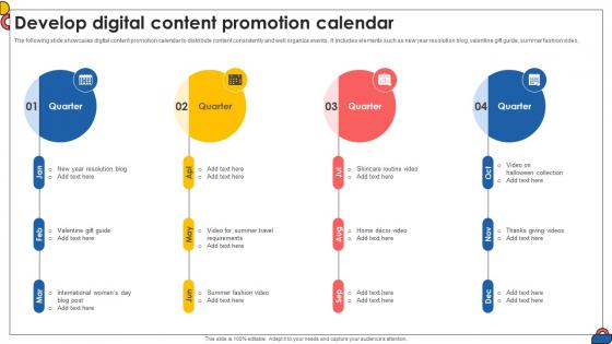 Develop Digital Content Promotion Calendar Comprehensive Guide To Implement Strategy SS V Develop Digital Content Promotion Calendar Comprehensive Guide To Implement Strategy SS V