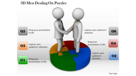 Developing Business Strategy 3d Men Dealing On Puzzles Character