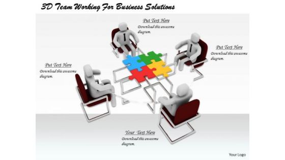 Developing Business Strategy 3d Team Working For Solutions Concept