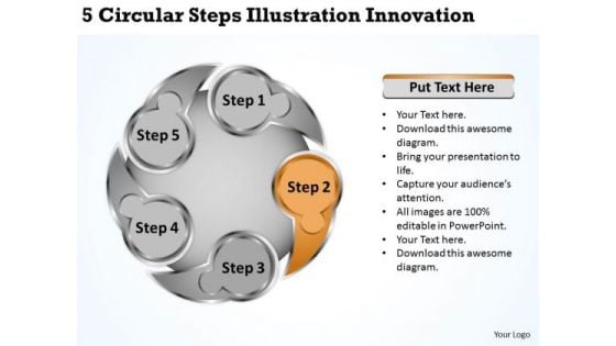 Developing Business Strategy 5 Circular Steps Illustration Innovation It