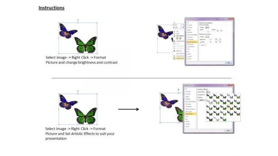 Developing Business Strategy Green And Blue Butterflies Icons Images