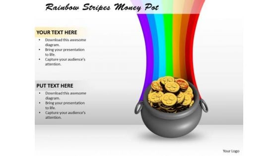 Developing Business Strategy Rainbow Stripes Money Pot Photos