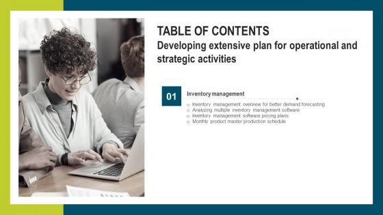 Developing Extensive Plan For Operational And Strategic Activities Table Of Contents Demonstration Pdf
