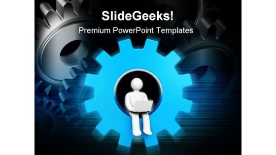Development Gears Metaphor PowerPoint Backgrounds And Templates 0111