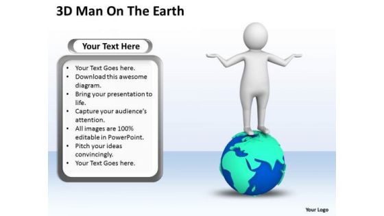 Diagram Business Process 3d Man On The Earth PowerPoint Templates