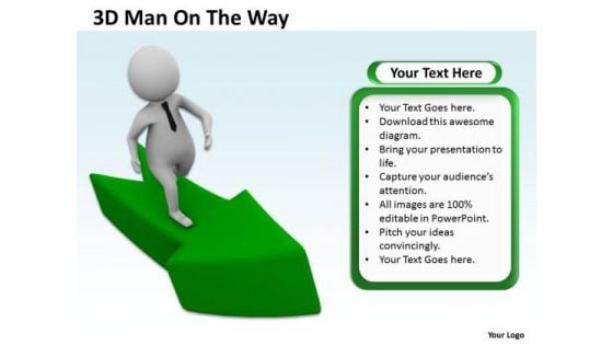 Diagram Business Process 3d Man On The Way PowerPoint Templates