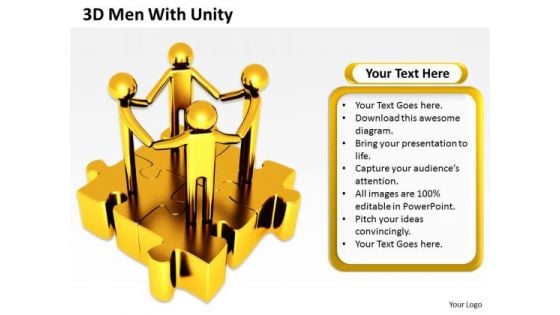 Diagram Business Process 3d Men With Unity PowerPoint Templates Backgrounds For Slides