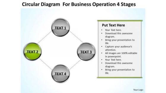 Diagram For Business Operation 4 Stages Ppt Plan PowerPoint Slides