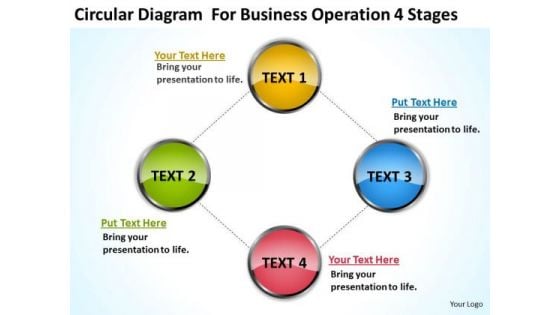 Diagram For Business Operation 4 Stages Ppt Plan PowerPoint Templates