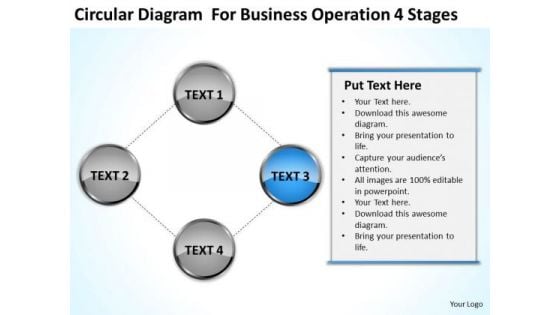 Diagram For Business Operation 4 Stages Ppt Plan Sample Restaurant PowerPoint Slides