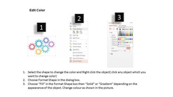 Diagram Of Gears With Icons PowerPoint Templates