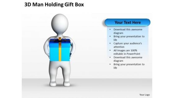 Diagram Of The Business Cycle 3d Man Holding Gift Box PowerPoint Slides