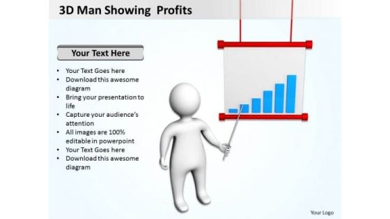 Diagram Of The Business Cycle Man Showing Profits PowerPoint Templates Ppt Backgrounds For Slides