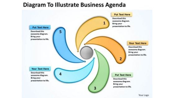 Diagram To Illustrate Business Agenda Example Of Plan PowerPoint Slides
