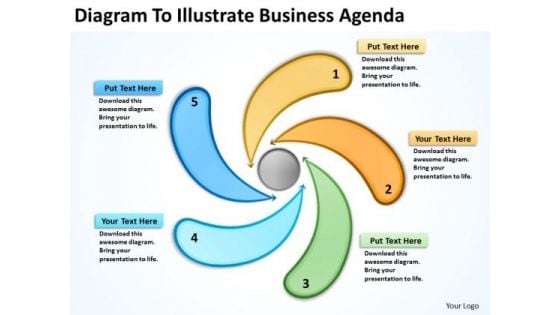 Diagram To Illustrate Business Agenda Example Of Plan PowerPoint Slides