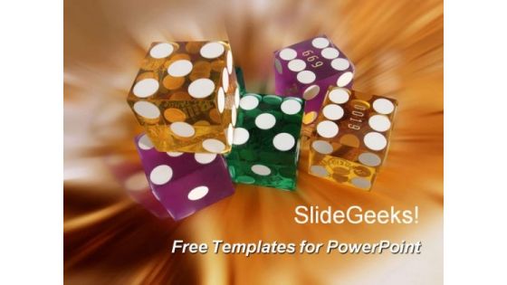 Colorful Dice PowerPoint Template
