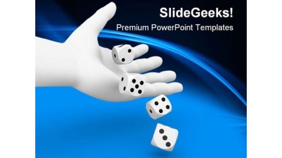 Dice Rolling From Hand Game PowerPoint Templates And PowerPoint Backgrounds 0211