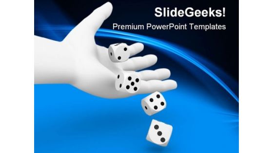 Dice Rolling From Hand Game PowerPoint Themes And PowerPoint Slides 0211