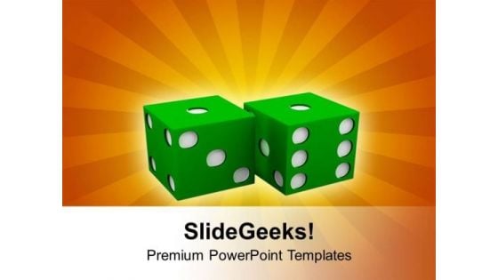 Dices Gambling Concept PowerPoint Templates Ppt Backgrounds For Slides 0513