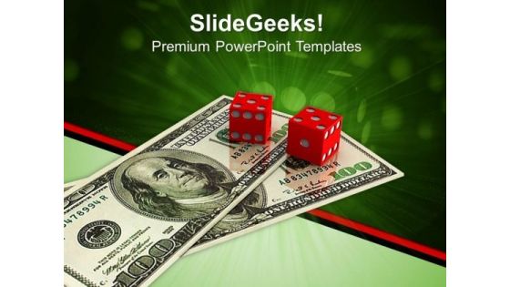 Dices With American Cash Business PowerPoint Templates And PowerPoint Themes 0912 Dices With American Cash Business PowerPoint Templates And PowerPoint Themes 0912