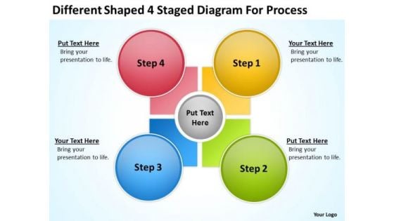 Different Shaped 4 Staged Diagram For Process Ppt Business Plan Download PowerPoint Templates