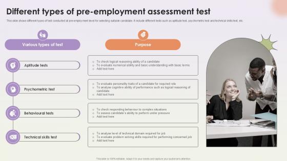 Different Types Of Pre Employment Assessment Workforce Procurement And Aptitude Evaluation Ppt Sample Different Types Of Pre Employment Assessment Workforce Procurement And Aptitude Evaluation Ppt Sample