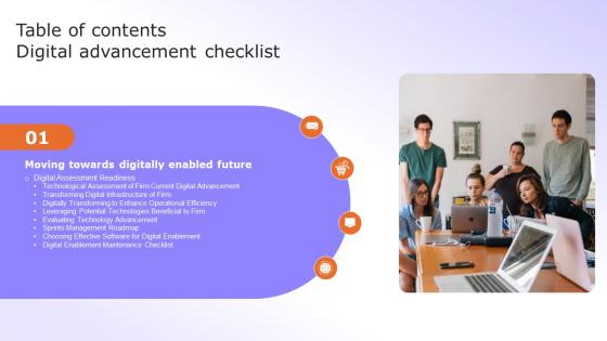 Digital Advancement Checklist For Table Of Contents Topics Pdf