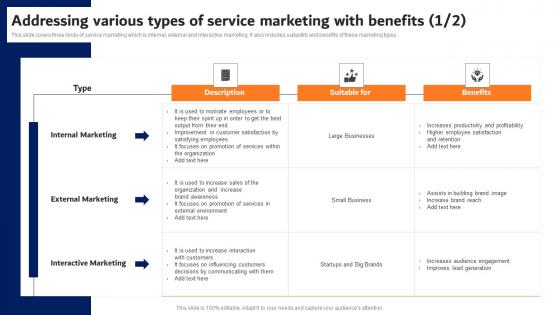 Digital Advertising Strategies Addressing Various Types Of Service Background Pdf