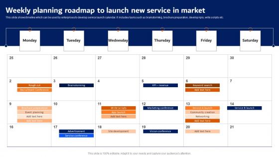 Digital Advertising Strategies Weekly Planning Roadmap Structure Pdf