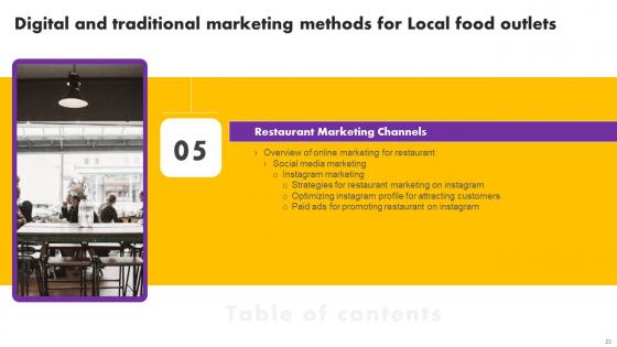 Digital And Traditional Marketing Methods For Local Food Outlets Ppt Powerpoint Presentation Complete Deck