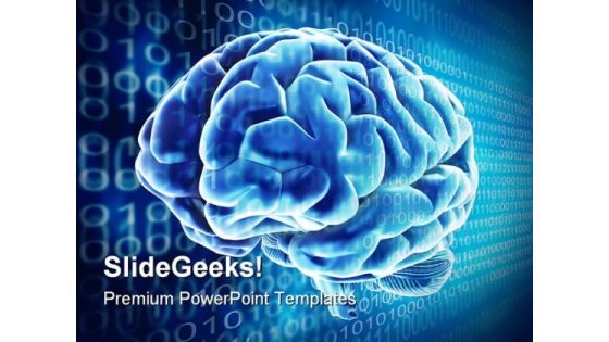 Digital Brain Science PowerPoint Backgrounds And Templates 0111