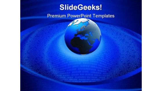 Digital Earth Globe PowerPoint Template 1110