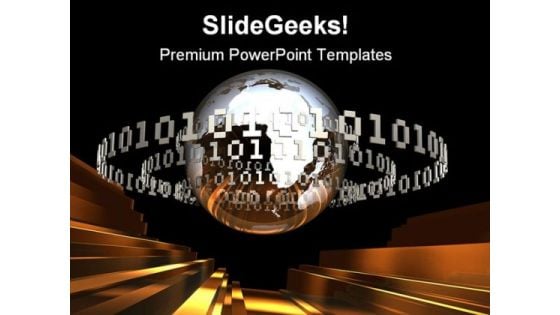 Digital Earth With Code Global PowerPoint Themes And PowerPoint Slides 0611