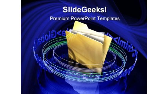 Digital Files Security PowerPoint Template 1110