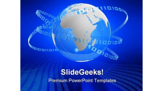 Digital Globe Binary Global PowerPoint Themes And PowerPoint Slides 0511