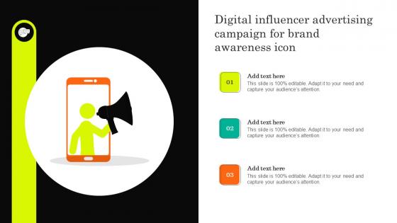 Digital Influencer Advertising Campaign For Brand Awareness Icon Portrait Pdf
