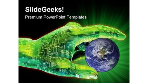 Digital Pointer Globe PowerPoint Themes And PowerPoint Slides 0511