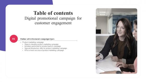 Digital Promotional Campaign For Customer Engagement Table Of Contents Download Pdf