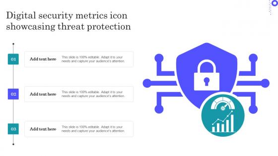 Digital Security Metrics Icon Showcasing Threat Protection Topics Pdf