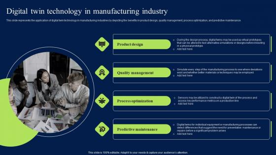 Digital Twin Technology In Manufacturing Industry Slides PDF