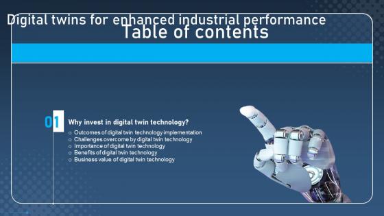 Digital Twins For Enhanced Industrial Performance Table Of Contents Formats Pdf