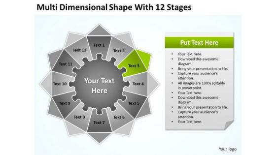 Dimensional Shape With 12 Stages Ppt Successful Business Plan Examples PowerPoint Templates