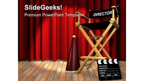 Director Chair Entertainment PowerPoint Templates And PowerPoint Backgrounds 0611