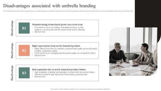 Disadvantages Associated With Umbrella Branding Effective Brand Maintenance Icons Pdf