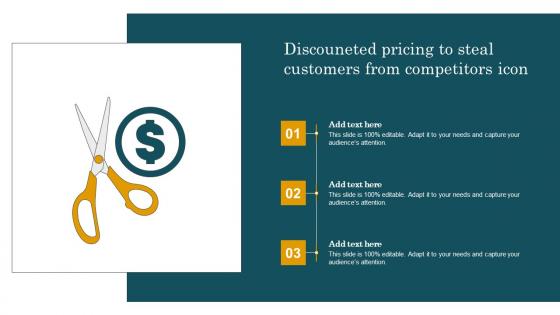 Discouneted Pricing To Steal Customers From Competitors Icon Structure Pdf